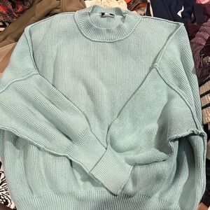 Oversized Women's Light Blue Sweater